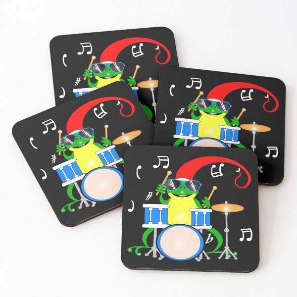 Item preview, Happy Christmas frog playing drums  designed and sold by Shirley cute art .