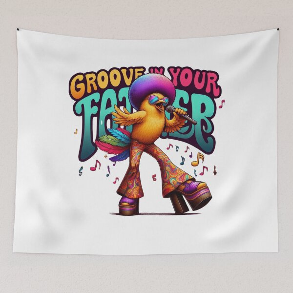 Item preview, Disco Bird Vibes – Retro Funky Bird Art for Music Lovers designed and sold by JenniferCreaArte .
