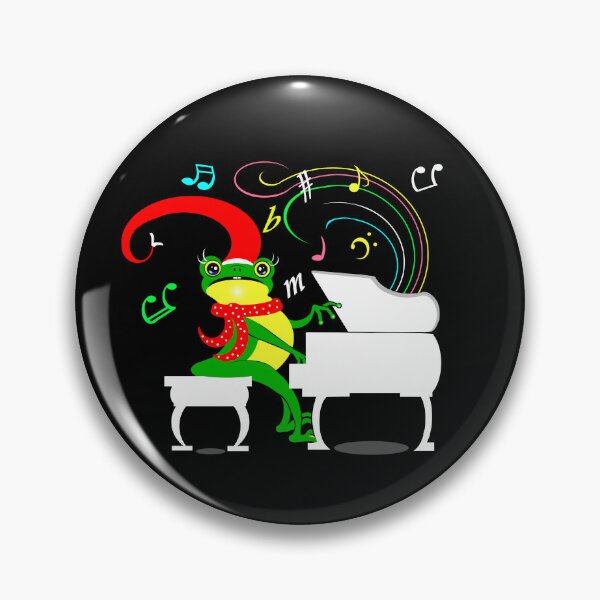 Artikelvorschau, Fröhlicher Weihnachtsfrosch, der Klavier spielt entworfen und verkauft von Shirley cute art .