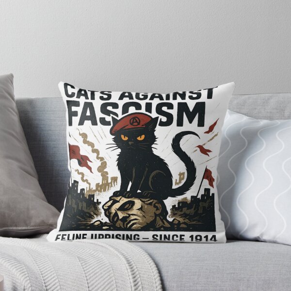 Item preview, Cats Against Fascism Shirt – Revolutionary Cat in Red Beret | Anti-Fascist Street Art T-Shirt | Feline Protest Vector Design designed and sold by WAUZ.