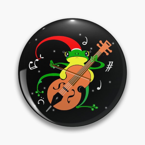Artikelvorschau, Netter Weihnachtsfrosch, der Cello spielt entworfen und verkauft von Shirley cute art .