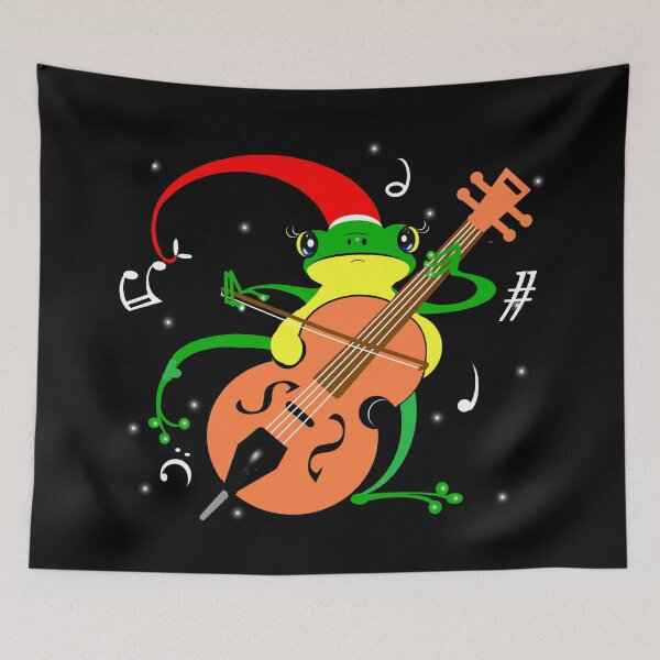 Item preview, Cute Christmas frog playing cello  designed and sold by Shirley cute art .