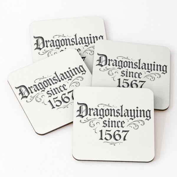 Item preview, Dragonslaying Since 1567 – Gothic Typographic Print #black designed and sold by SteadyRolling.