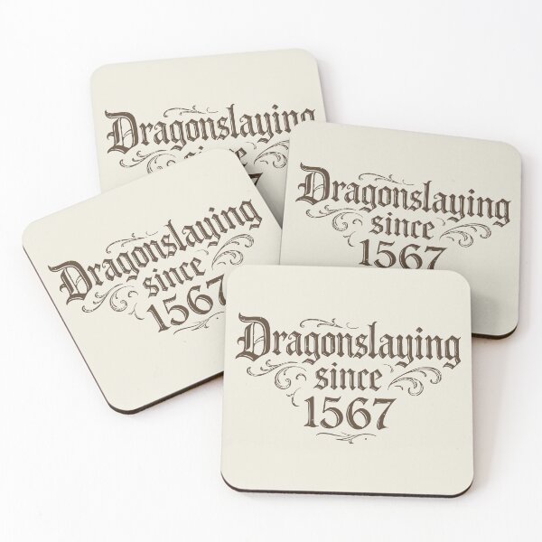 Item preview, Dragonslaying Since 1567 – Gothic Typographic Print #brown designed and sold by SteadyRolling.