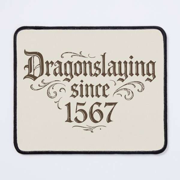 Item preview, Dragonslaying Since 1567 – Gothic Typographic Print #brown designed and sold by SteadyRolling.