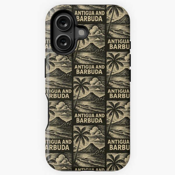 Vista previa del artículo con la obra «Estilo linograbado de Antigua y Barbuda», diseñado y vendido por Thistle-TShop.