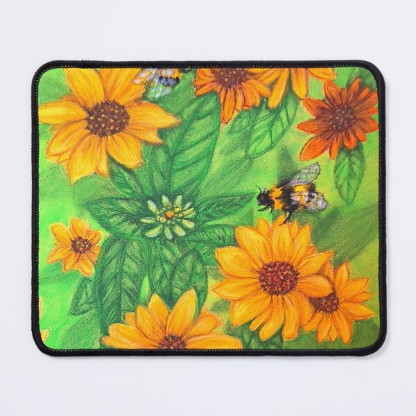 Item preview, Rudebeckias with Bees designed and sold by PaniaBrown.
