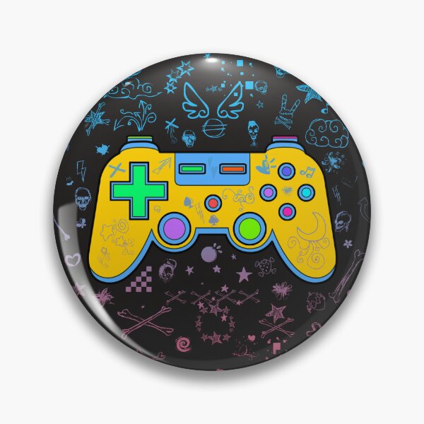 Item preview, colorful gamepad and sketches doodles drawings graphic artwork designed and sold by hayrpictures.