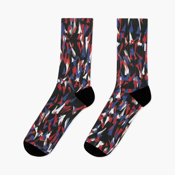 Item preview, Red blue white Abstract art, small broken bones (American flag inspired design) designed and sold by beautyjan.