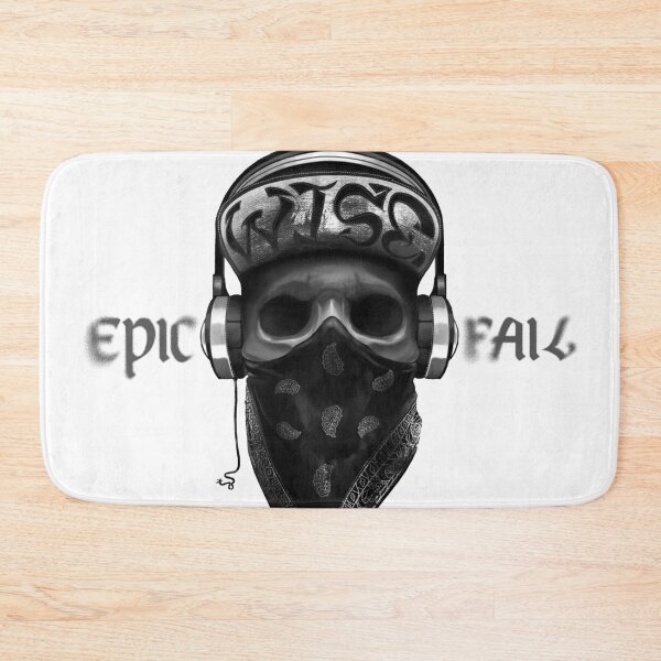 Item preview, epic fail -  black and white gangster skull illustration graphic artwork designed and sold by hayrpictures.