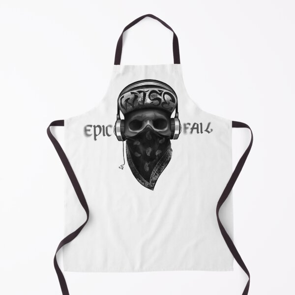 Item preview, epic fail - black and white gangster skull illustration graphic artwork designed and sold by hayrpictures.