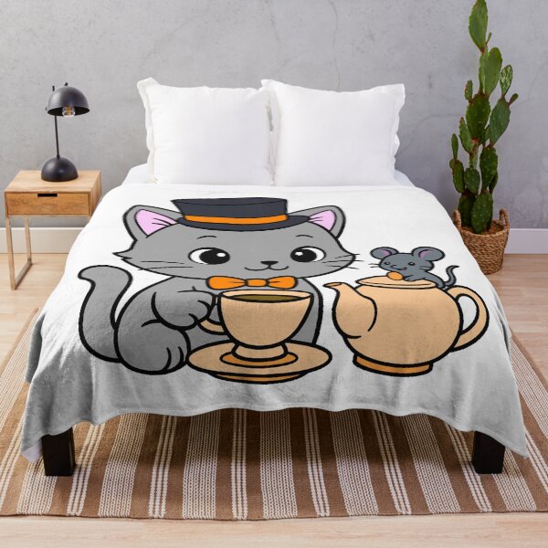 Item preview, Kitty Tea Party - Grey - Orange designed and sold by AngelMiette.