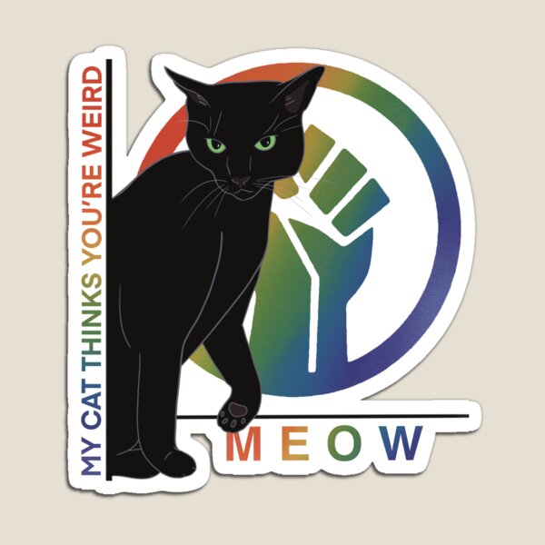 Aperçu de l'œuvre Mon chat pense que tu es bizarre noir créée et vendue par SmushFaceGoods.