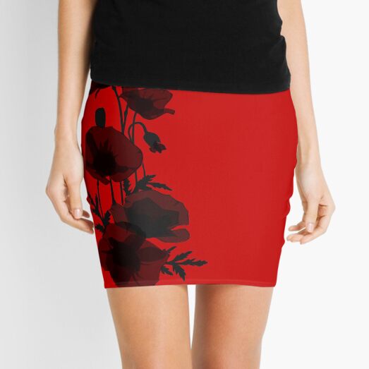 Poppy graphics design Mini Skirt