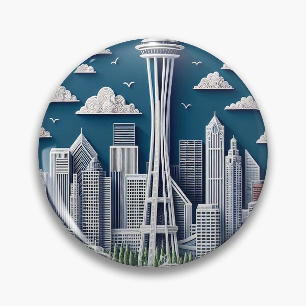 Item preview, A PAPER QUILL VERSION OF SEATTLE designed and sold by Foxlindesigns.