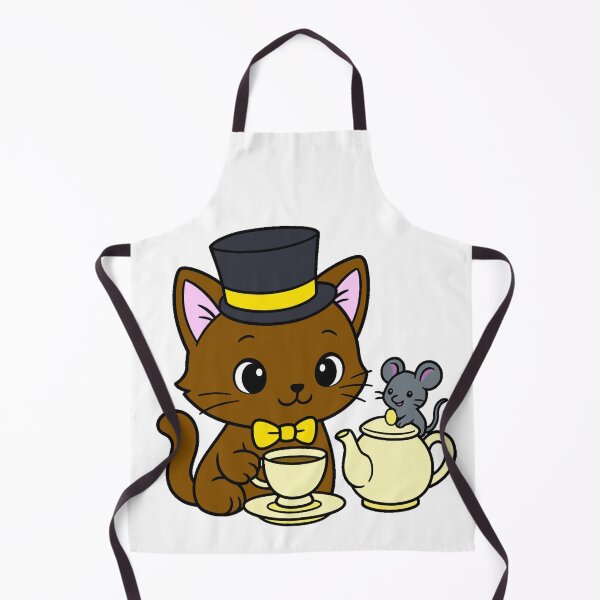 Item preview, Kitty Tea Party - Brown - Yellow designed and sold by AngelMiette.