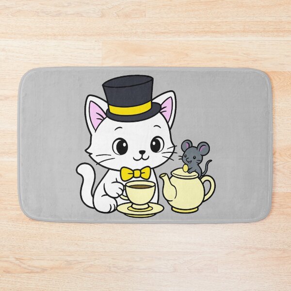 Item preview, Kitty Tea Party - White - Yellow designed and sold by AngelMiette.