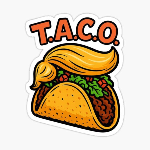 Vista previa del artículo con la obra «T.A.C.O. – Trump siempre se acobarda | Diseño de sátira política», diseñado y vendido por GiftedExplorer.