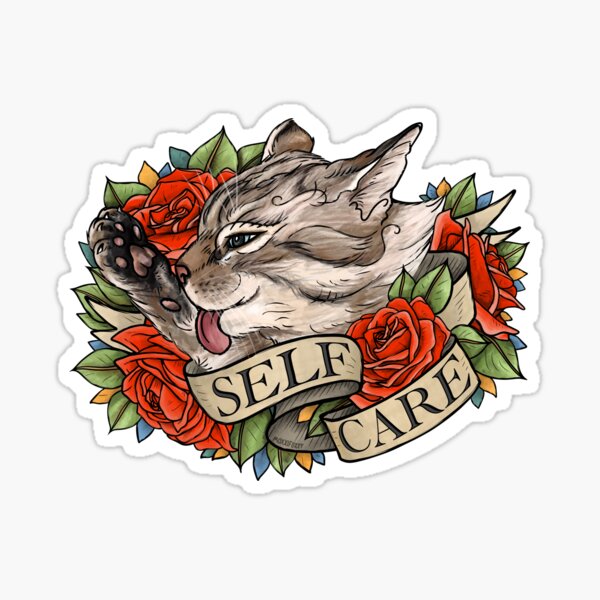 Self Care Cat Sticker
