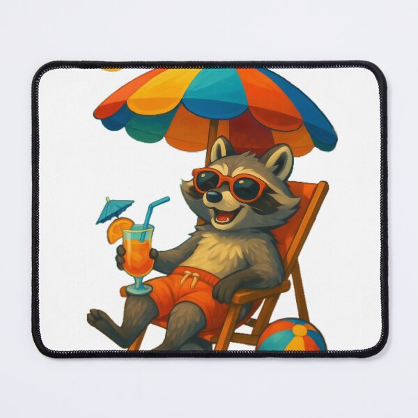 Item preview, Sunny Summer Raccoon designed and sold by Scribbles Aboo.