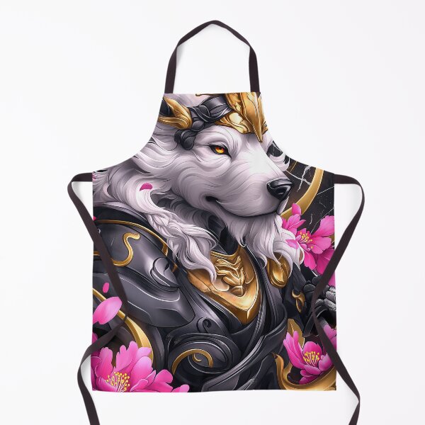 Item preview, Animal Stained Royal Wolf Guardian Draped Gold with Blossoms Honor designed and sold by mildaclairmo.
