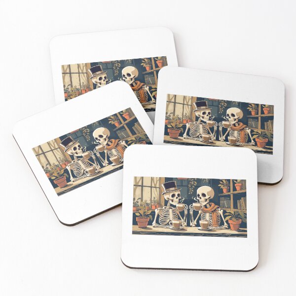 Item preview, Skeletons Drinking Coffee designed and sold by ElmoEscobar.