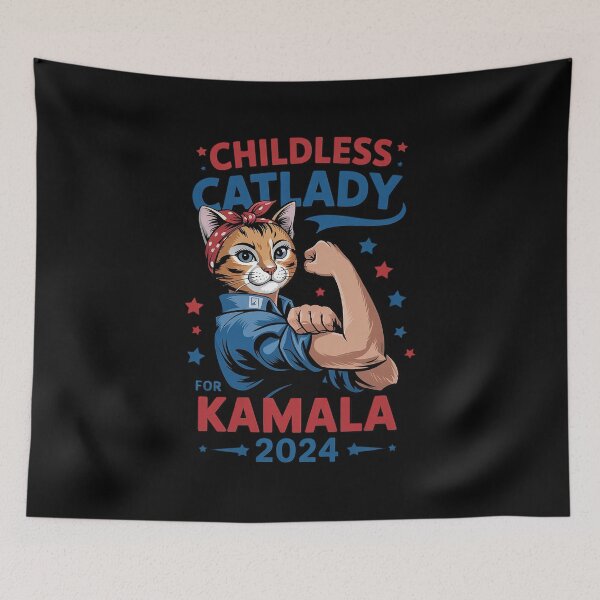 Item preview, Cat Ladies For Kamala 2024 Shirt, Childless Cat Lady is Voting Kamala Harris designed and sold by splindoershop.