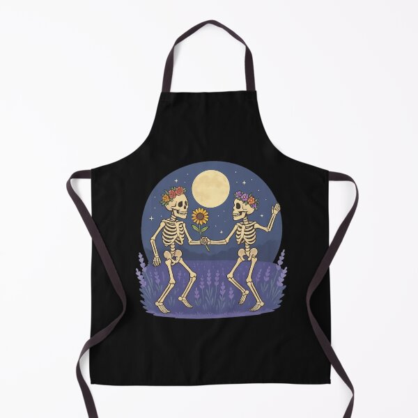 Item preview, Skeleton Lovers Dancing Under the Moonlight – Floral Crown Romance Art designed and sold by ColorSplash123.