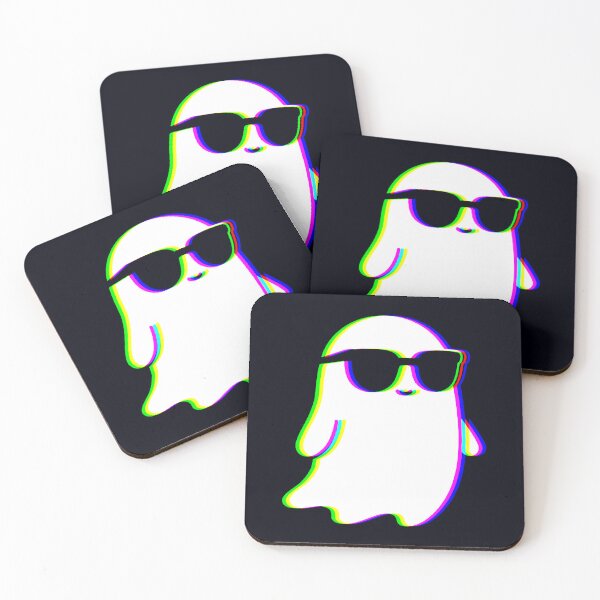 Item preview, Cool Glitch Ghost with Sunglasses – Retro Vaporwave Halloween Vibes designed and sold by Taans-Creation.
