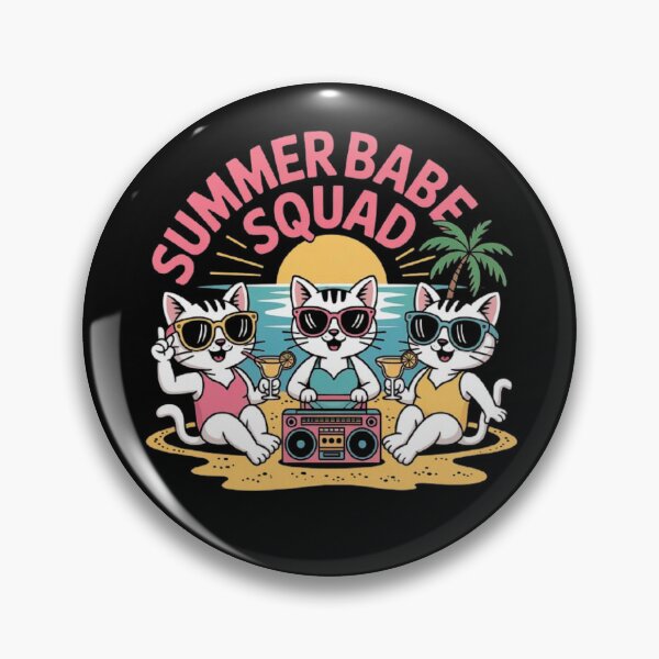 Item preview, Cute Summer Cat Squad Design - Beach Vibes and Retro Fun designed and sold by love3617.