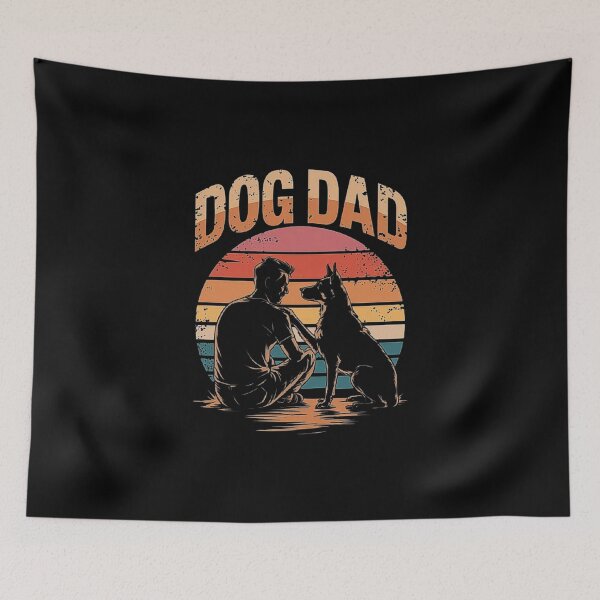 Item preview, Retro Dog Dad Design - Loyal Bond Between Man and Dog designed and sold by love3617.