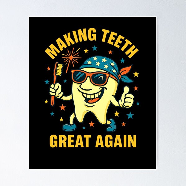 Item preview, Patriotic Tooth Dental Humor 4th of July America Design designed and sold by diyoor.