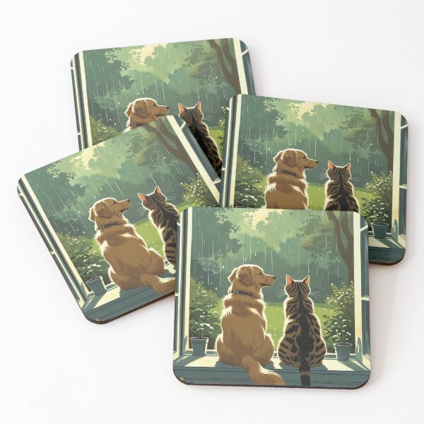 Item preview, Adorable Dog and Cat Art – Cute & Funny Pet Lover Gift designed and sold by dog&cat.