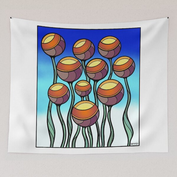 Item preview, Round abstract glowing flowers designed and sold by DaveDanchuk.