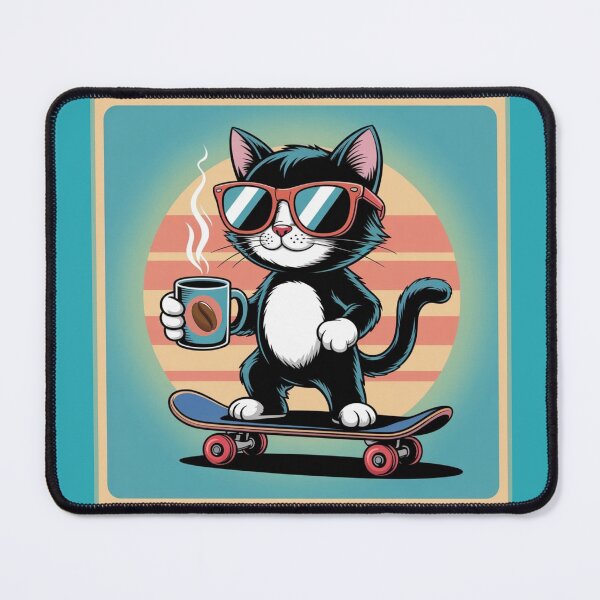 Item preview, Cool Skateboarding Cat with Coffee designed and sold by RWCarpenter.