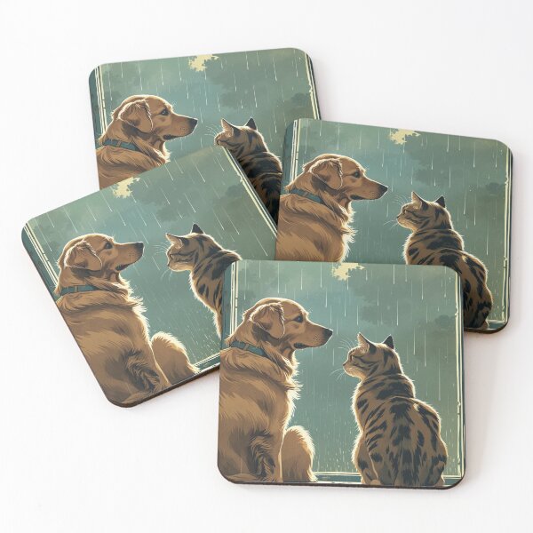 Item preview, Adorable Dog and Cat Art – Cute & Funny Pet Lover Gift designed and sold by dog&cat.