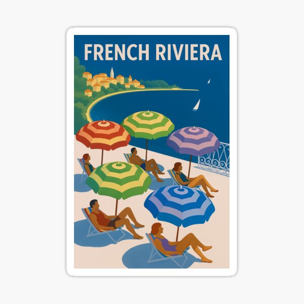 Item preview, 1954 French Riviera Travel Poster designed and sold by retrographics.