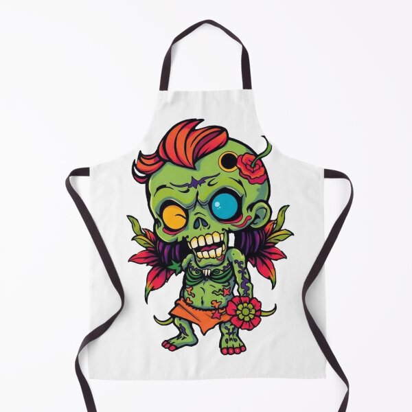 Item preview, Colorful Zombie Cartoon - Funky Undead with Flowers Art designed and sold by Greemo03.