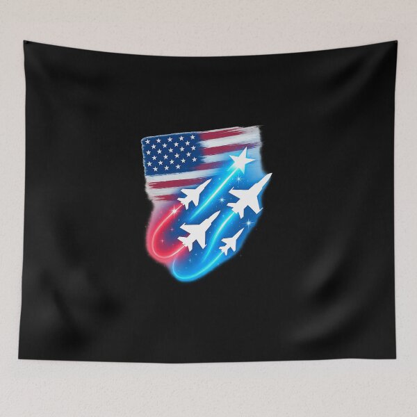 Item preview, Red White and Blue Fighter Jets with Fireworks 4th of July designed and sold by diyoor.