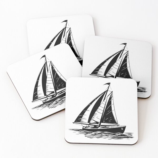 Item preview, Sailboat Yacht Sloop Cutter Sea Catamaran Ocean Seascape designed and sold by inkoutninja.