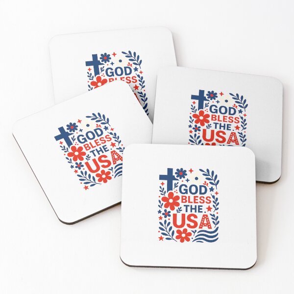 Item preview, Retro Boho Floral God Bless The USA Christian 4th Of July designed and sold by diyoor.