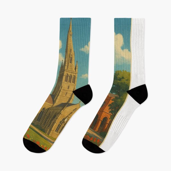 Item preview, Leicester City Centre with Clock Tower and Cathedral designed and sold by Places On Earth.