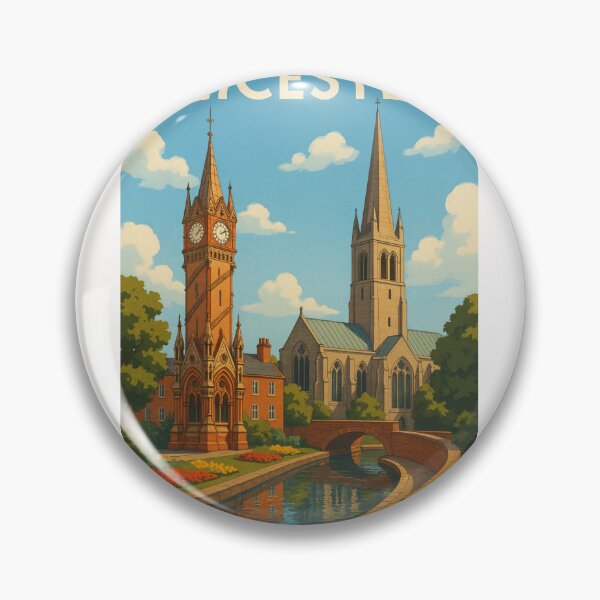 Item preview, Leicester Canal Scene with Clock Tower and Church Spire designed and sold by Places On Earth.