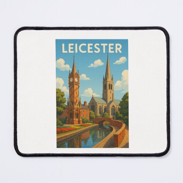 Item preview, Leicester Canal Scene with Clock Tower and Church Spire designed and sold by Places On Earth.