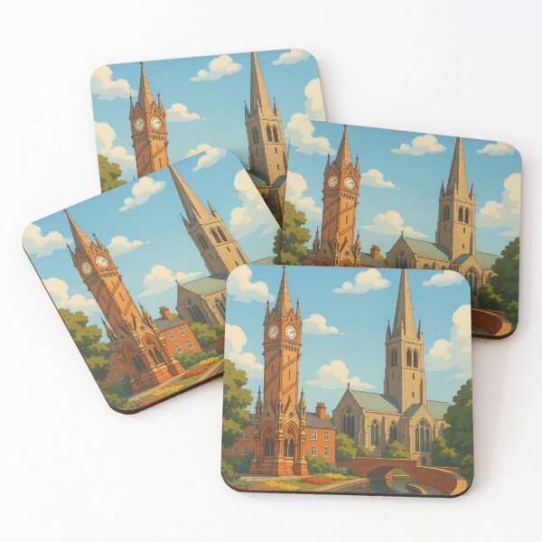 Item preview, Leicester Canal Scene with Clock Tower and Church Spire designed and sold by Places On Earth.