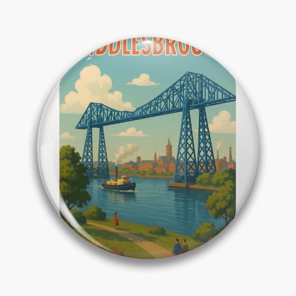 Item preview, Middlesbrough Transporter Bridge with River Tees View designed and sold by Places On Earth.