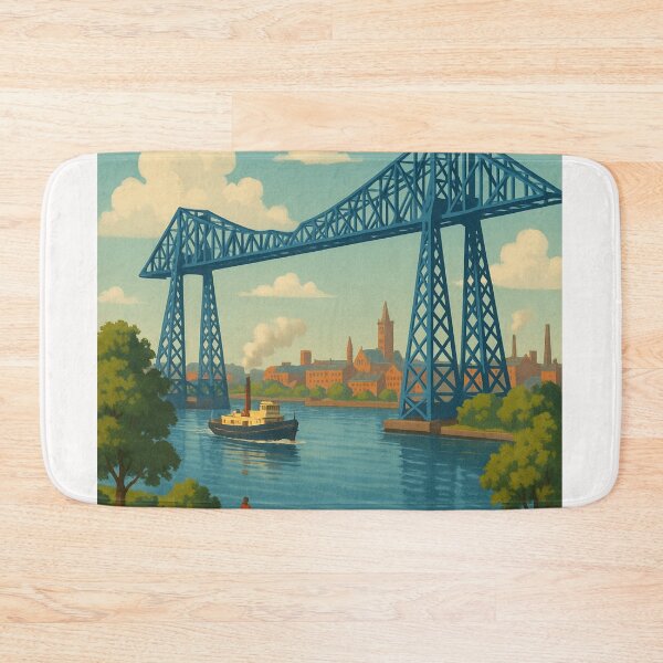 Item preview, Middlesbrough Transporter Bridge with River Tees View designed and sold by Places On Earth.
