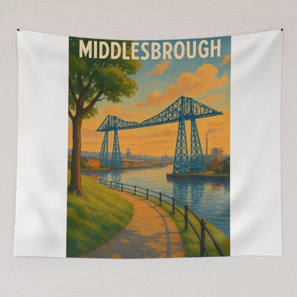 Item preview, Middlesbrough Transporter Bridge at Sunset designed and sold by Places On Earth.