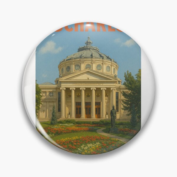 Item preview, Romanian Athenaeum in Bucharest with Garden Path designed and sold by Places On Earth.
