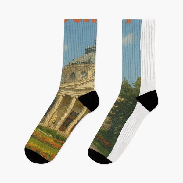 Item preview, Romanian Athenaeum in Bucharest with Garden Path designed and sold by Places On Earth.